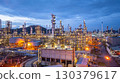 Aerial view oil and gas refinery plant at night, Global business energy logistic transportation, Oil and gas refinery petrochemical industrial, Petrochemical refinery industrial energy supply chain. 130379617