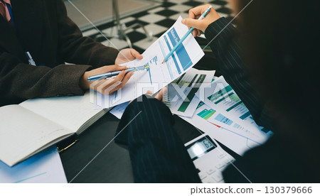 Success, audience with an applause and in a business meeting at work with a lens flare together. Achievement or celebration, motivation and businesspeople clapping hands for good news or support 130379666