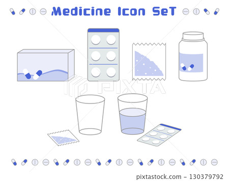 Simple medicine icon set (blue) Simple medicine icon set (blue) 130379792