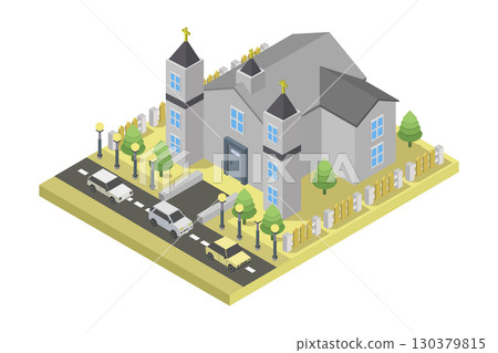 Isometric church Isometric church 130379815