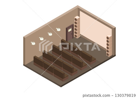 Isometric cinema room 130379819