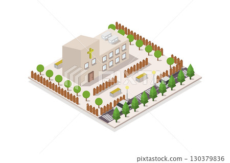 Isometric church Isometric church 130379836