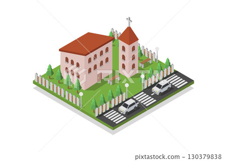 Isometric church Isometric church 130379838