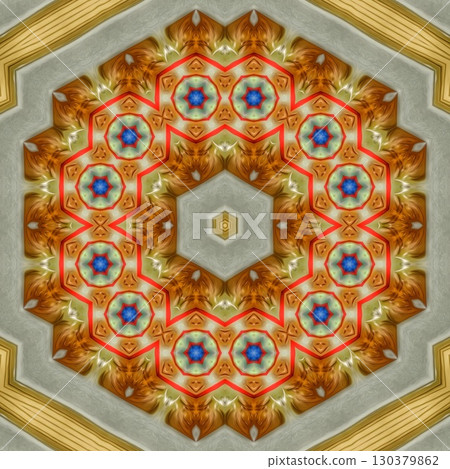 Embroidery and batik design concept. Antique art for clothing print, sublimation block etc. New trendy wallpaper, cover photo, interior decoration idea. Abstract pattern for the carpet background 130379862