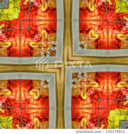 Embroidery and batik design concept. Antique art for clothing print, sublimation block etc. New trendy wallpaper, cover photo, interior decoration idea. Abstract pattern for the carpet background 130379912