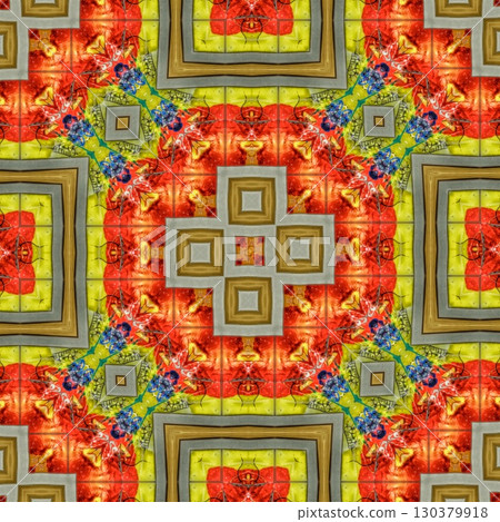 Embroidery and batik design concept. Antique art for clothing print, sublimation block etc. New trendy wallpaper, cover photo, interior decoration idea. Abstract pattern for the carpet background 130379918