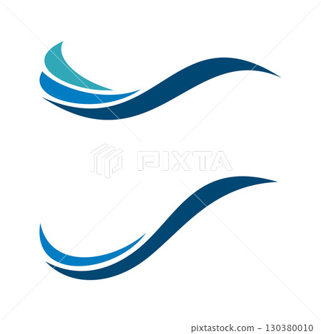 Blue Waves Swoosh Logo Template Illustration Design. Vector EPS Blue Waves Swoosh Logo Template Illustration Design. Vector EPS 130380010