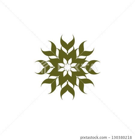 Olive Petal Ornamental Flower Logo Template Illustration Design. Vector EPS 10. 130380218