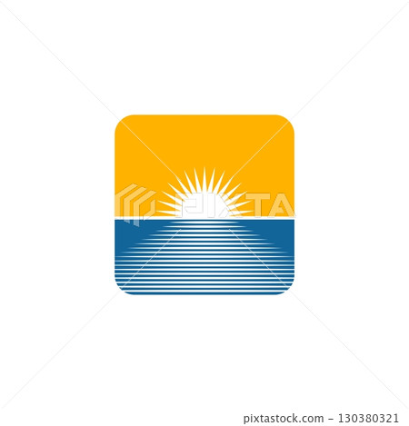 Sunshine and The Sea Logo Template Illustration Design. Vector EPS 10. Sunshine and The Sea Logo Template Illustration Design. Vector EPS 10. 130380321