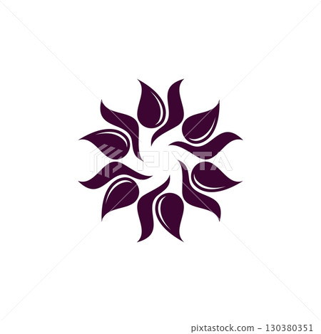 Purple Blossom Flower Logo Template Illustration Design. Vector EPS 10. Purple Blossom Flower Logo Template Illustration Design. Vector EPS 10. 130380351