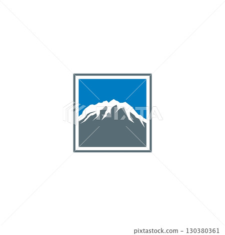 Mountain in Square Logo Illustration Design. Vector EPS 10. 130380361