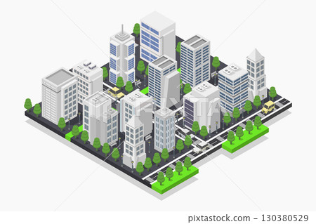 Isometric city - Stock Illustration [130380529] - PIXTA
