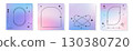 Pastel gradient square background set 130380720
