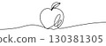 Apple sign. Symbol of healthy eating, nature, ecology, sustainability and organic life, vector illustration in continuous line style 130381305