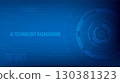 Futuristic AI technology background with digital circuit, abstract data elements, and cyber blue tech design. Perfect for innovation, machine learning, and artificial intelligence concepts. 130381323