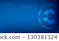 Digital futuristic technology background with abstract cyber circuit, data visualization, and blue tech interface. Ideal for AI, innovation, machine learning, blockchain, and modern science design. 130381324