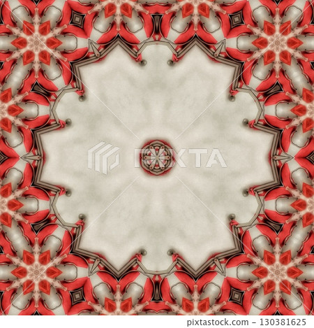 Fantasy floral art that captivating wall covering, a modern floor mat, or a lush silk fabric print. Mesmerize your senses with this dazzling fusion, a harmonious balance of tradition and innovation. E 130381625