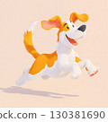 Cute 3D Cartoon Corgi Dog Jumping Playfully 130381690