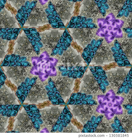 Traditional sublimation print design for carpet, rug, dress, interior decoration. Mixed motifs design for Turkish carpet, Persian rug, wall covering, modern floor mat, silk fabric printing 130381845