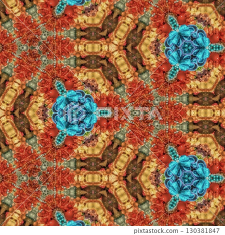 Traditional sublimation print design for carpet, rug, dress, interior decoration. Mixed motifs design for Turkish carpet, Persian rug, wall covering, modern floor mat, silk fabric printing 130381847