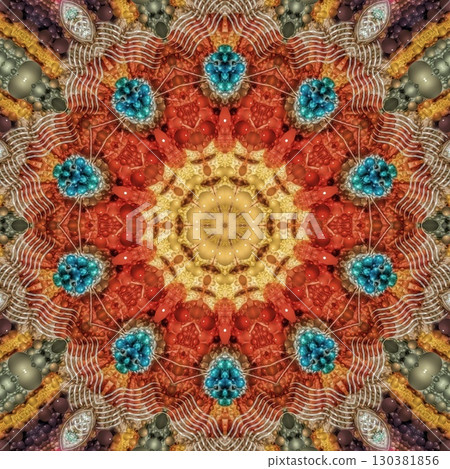Traditional sublimation print design for carpet, rug, dress, interior decoration. Mixed motifs design for Turkish carpet, Persian rug, wall covering, modern floor mat, silk fabric printing 130381856