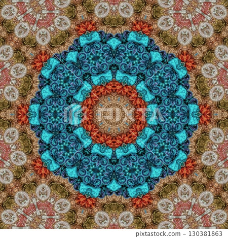 Traditional sublimation print design for carpet, rug, dress, interior decoration. Mixed motifs design for Turkish carpet, Persian rug, wall covering, modern floor mat, silk fabric printing 130381863