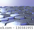 不均勻六角形面板的 3D 插圖 130381955