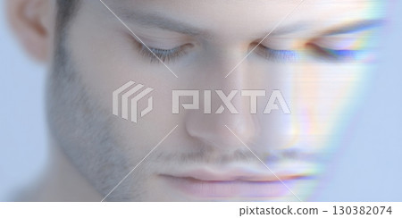 A person appears deep in thought, conveying a sense of emotional pain and vulnerability 130382074