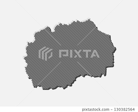 Abstract map North Macedonia, parallel grey lines Abstract map North Macedonia, parallel grey lines 130382564