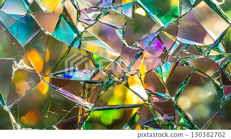 A colorful mosaic made of broken glass 130382702