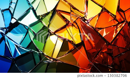 A colorful, abstract image made of broken glass 130382706