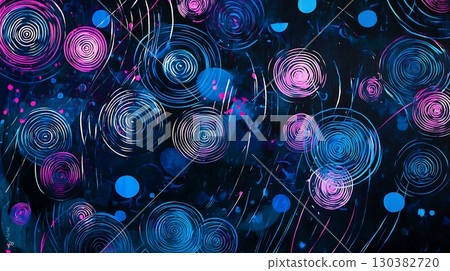 A colorful abstract painting of raindrops with a blue background A colorful abstract painting of raindrops with a blue background 130382720