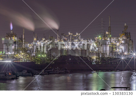 Taketoyo Port Factory Night View Taketoyo Port Factory Night View 130383130