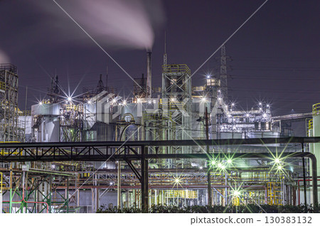Taketoyo Port Factory Night View Taketoyo Port Factory Night View 130383132