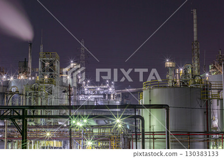 Taketoyo Port Factory Night View 130383133