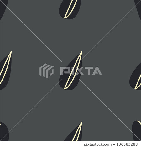 Seamless pattern with sunflower black seeds 130383288