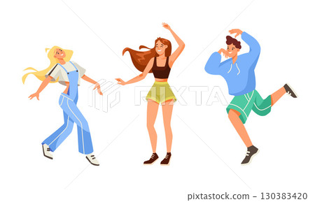 Engaging and Energetic Dance Moves to Create a Colorful and Vibrant Celebration Atmosphere 130383420