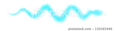 Light Blue snake shaped smoke trail on transparent background, glowing mystical mist in serpentine form, abstract mockup template 130383446