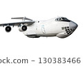 Wide body transport cargo airplane fly isolated on white background 130383466