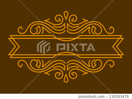 Line curl frame. Modern decorative linear background. 130383476
