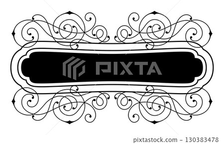 Line curl frame. Modern decorative linear background. 130383478