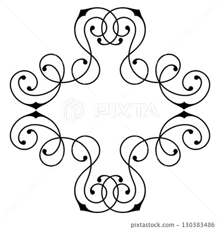 Line curl frame. Modern decorative linear background. Line curl frame. Modern decorative linear background. 130383486