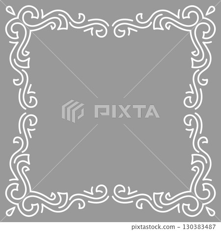 Line curl frame. Modern decorative linear background. 130383487