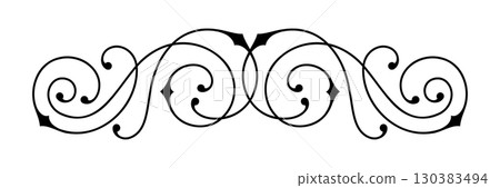 Line curl element. Modern decorative linear divider. 130383494