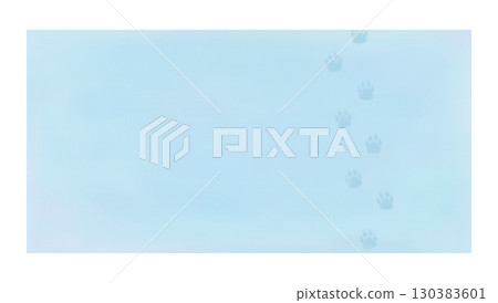 Background frame of dog footprints walking through the snow in winter Background frame of dog footprints walking through the snow in winter 130383601