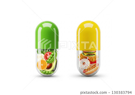 Unhealthy vs healthy food 130383794