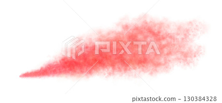 Red glowing smoke or magical mist on transparent background, realistic vapor cloud template or toxic gas fog mockup 130384328