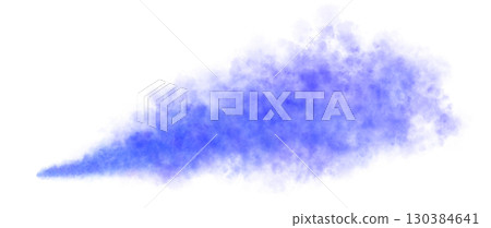 Blue glowing mist or magical smoke on transparent background, realistic fantasy vapor cloud template or gas fog mockup 130384641