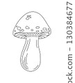 Forest edible mushroom yellow boletus, honey fungus vector illustration, seasonal autumn doodle outline drawing healthy vegetarian diet ingredient for menu design, hand drawn image 130384677