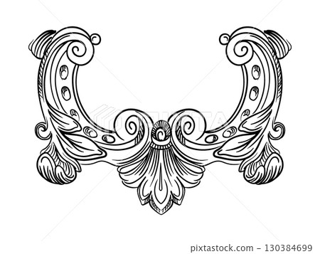 Hand drawing decorative border vector swirl design element Hand drawing decorative border vector swirl design element 130384699